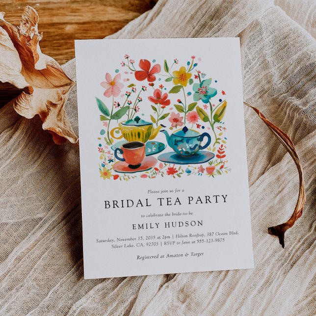 Floral Tea Party Bridal Shower Invitation (Creator Uploaded)