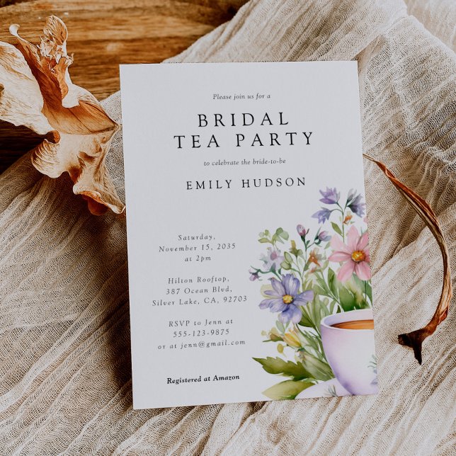 Floral Tea Party Bridal Shower Invitation (Creator Uploaded)