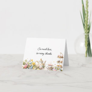Floral Tea Party Bridal Shower Thank You Card 