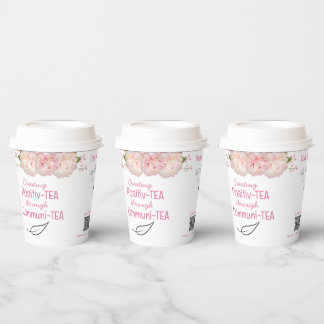 Floral Tea Quotes Custom Paper Coffee Tea  Cups