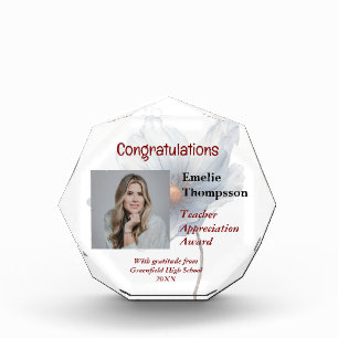 Floral Teacher Appreciation Award Keepsake Photo