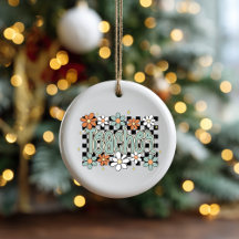 Floral Teacher Ceramic Ornament