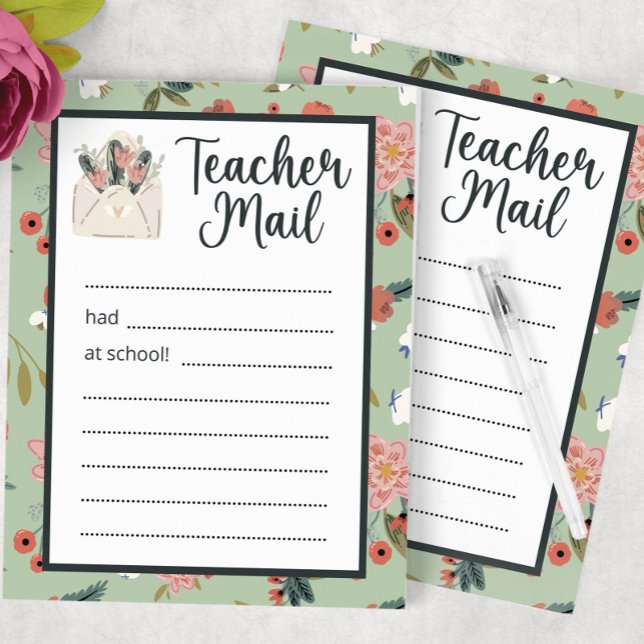 Floral Teacher Mail Notepad (Creator Uploaded)