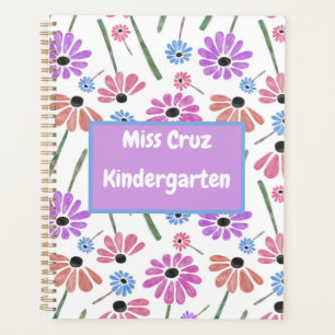 Floral Teacher Name/Grade Colorful  Planner