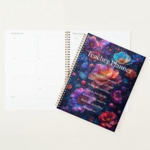 Floral Teacher Planner with Inspirational Quote