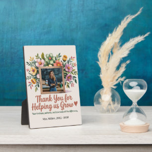Floral Teacher Plaque – Thank You for Helping Us