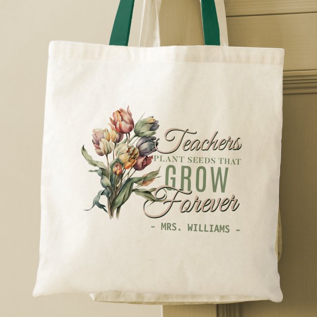 Floral Teachers Appreciation Tote Bag (Creator Uploaded)