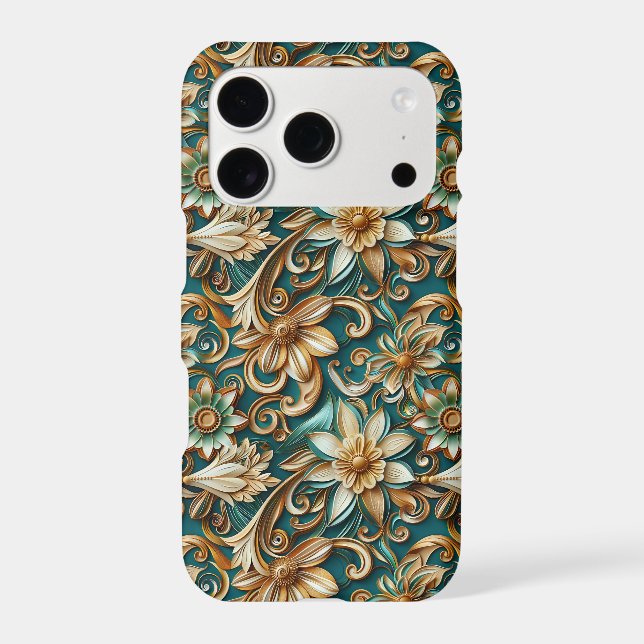 Floral teal leaf pattern  (Back)