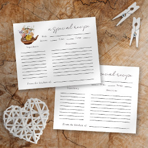 Floral Teapot Bridal Shower Tea Party Recipe Card