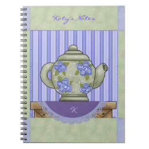Floral Teapot Quilt Block Notebook