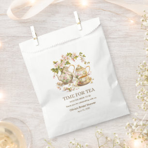 Floral Teapot Time for Tea Bridal Shower Favour Bags