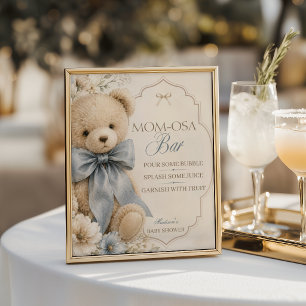 Floral Teddy Bear Mum-osa Bar Poster