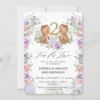 Floral Teddy Bears Tea for Two 2nd Birthday Party