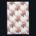 Floral Template Watercolor Art Pink Red Roses Tea Towel<br><div class="desc">Floral Template Watercolor Art Pink Red Roses Modern Kitchen Towel.</div>