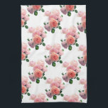 Floral Template Watercolor Art Pink Red Roses Tea Towel<br><div class="desc">Floral Template Watercolor Art Pink Red Roses Modern Kitchen Towel.</div>