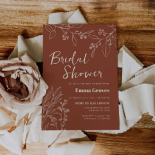 Floral Terracota Bridal Shower Invitation