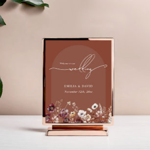 Floral Terracotta Arch Wedding Welcome Poster