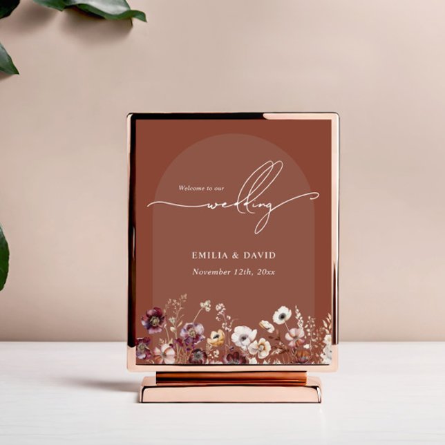 Floral Terracotta Arch Wedding Welcome Poster (Creator Uploaded)