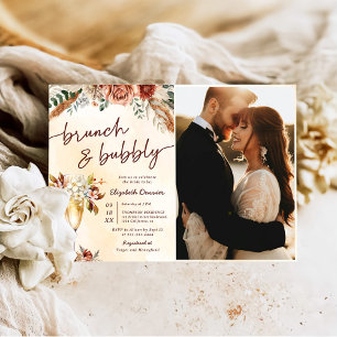 Floral Terracotta Boho Bridal Shower Photo Invitation