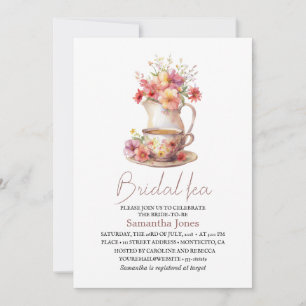Floral Terracotta Boho Tea Party Bridal Shower  Invitation