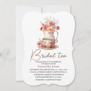 Floral Terracotta Boho Tea Party Bridal Shower  Invitation