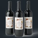 Floral terracotta Christmas botanical elegant Wine Label<br><div class="desc">Natural terracotta floral botanical elegant arch photo Merry Christmas holiday wine label gift favour sticker.</div>