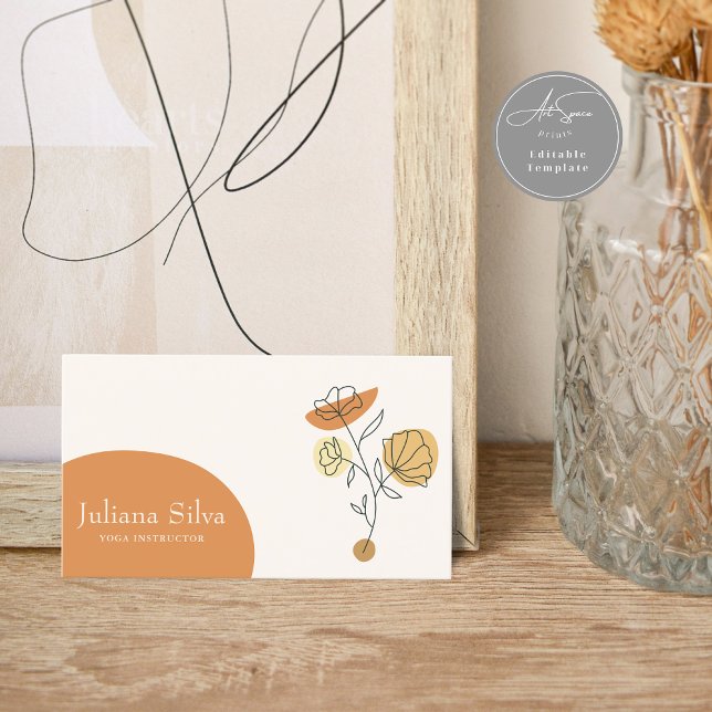 Floral Terracotta Minimalist Business Card (Creator Uploaded)