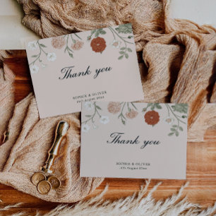 Floral Terracotta Thank You Cards