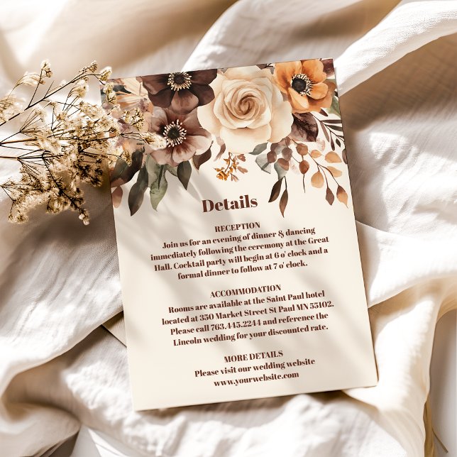 Floral Terracotta Wedding Enclosure Card (Creator Uploaded)