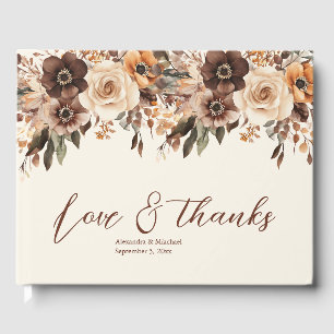 Floral Terracotta Wedding Guest Book