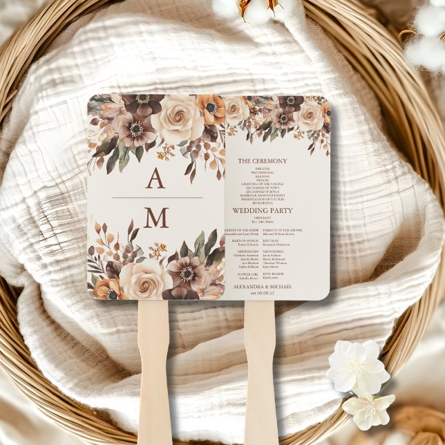 Floral Terracotta Wedding Hand Fan (Creator Uploaded)