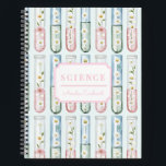 Floral Test Tube Science  Notebook<br><div class="desc">This design features a Floral Test Tube pattern and a subject label with the word "Science." You can personalise with a name</div>