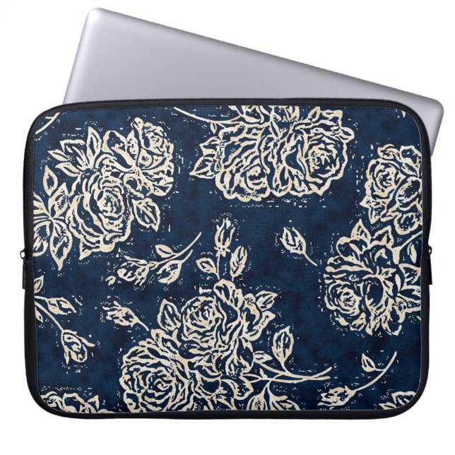 Floral texture repeat modern patternbackground,bat laptop sleeve (Front)