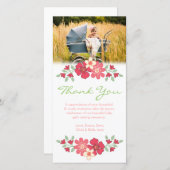 Floral Thank You Baby Girl Photo Card Template (Front/Back)