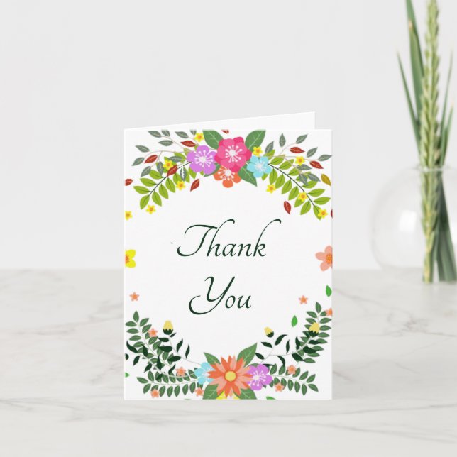 Floral  thank you card (Front)