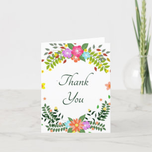 Floral  thank you card