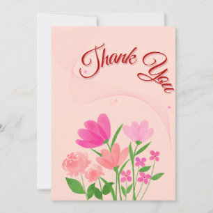 Floral Thank you card in soft colorS