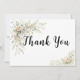 Floral Thank You Card Personalised Thank You Note