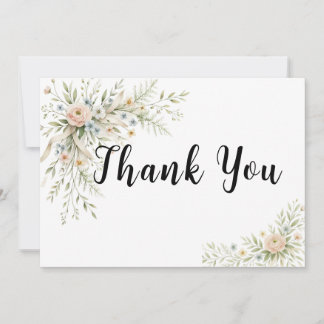 Floral Thank You Card Personalised Thank You Note