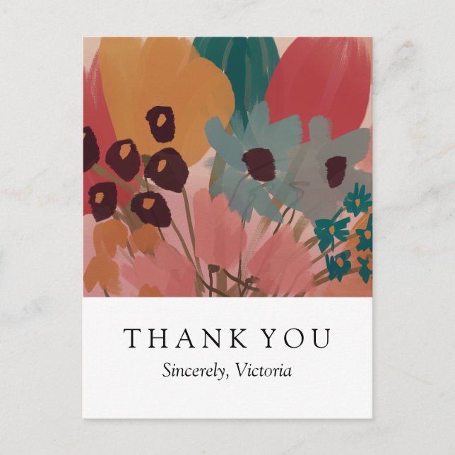 Floral thank you card - postcard (Front)
