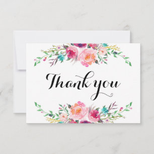 Floral thank you card, wedding card