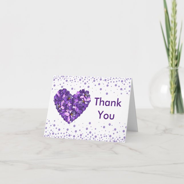 Floral Thank You card with violets (Front)