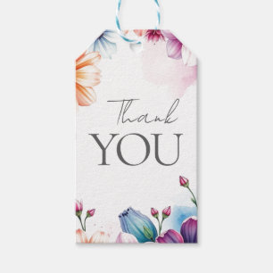 Floral Thank You Elegant Modern Plain Modern Gift Tags
