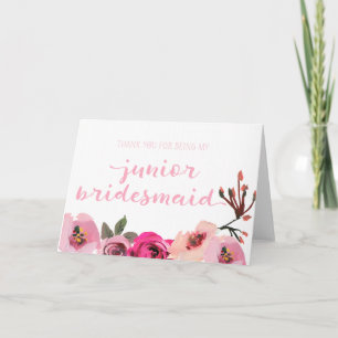 Floral Thank You For Being My Junior Bridesmaid Card