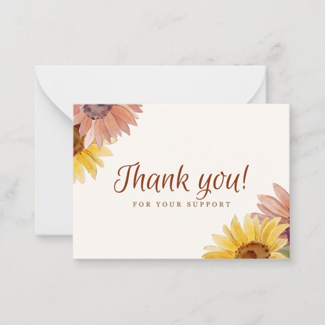 Floral Thank You For Your Support Card (Front)