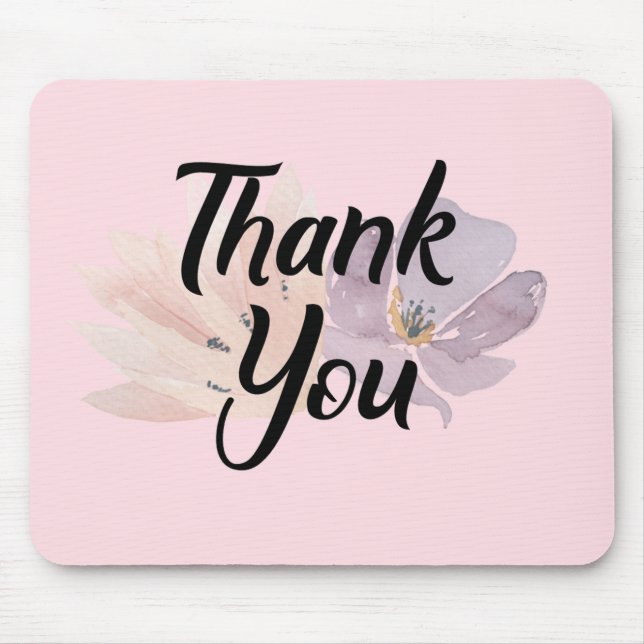 Floral Thank You Gift Mouse Pad (Front)