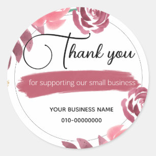 Floral Thank you Homemade Welcome Congratulations  Classic Round Sticker