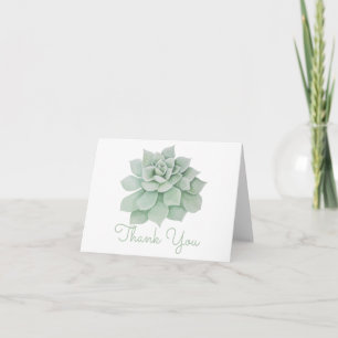 Floral Thank You Mint Green Succulent Watercolor