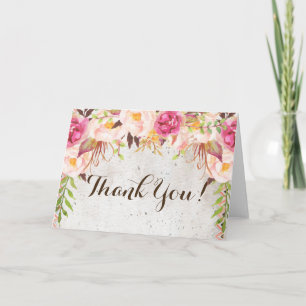 Floral Thank you Note