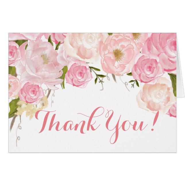 Floral Thank you Note (Front Horizontal)